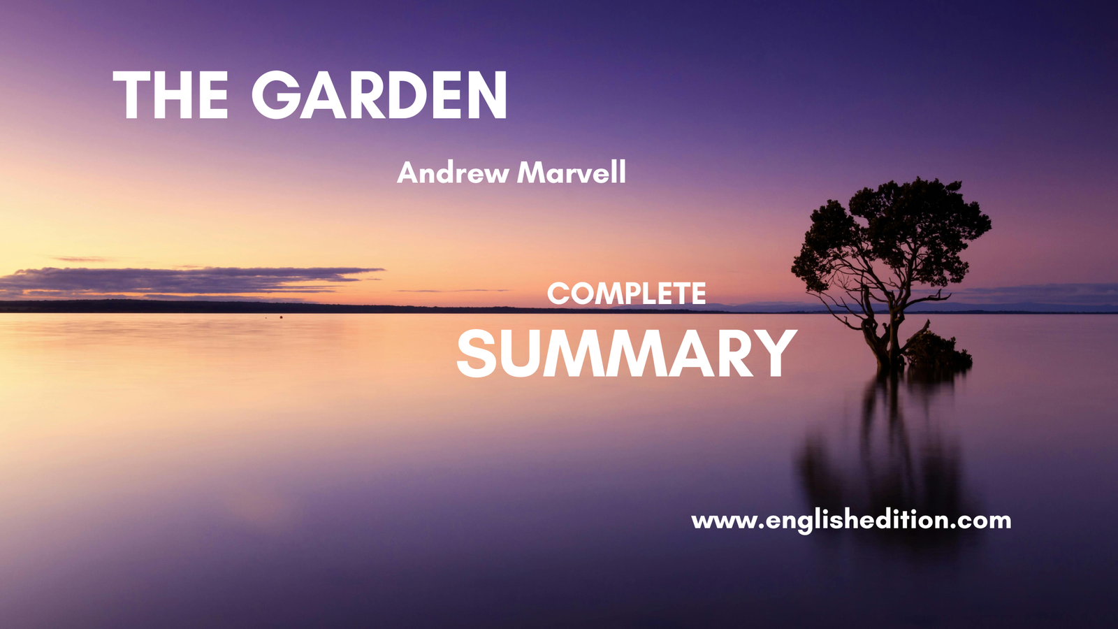 The Garden by Andrew Marvell summary with peaceful nature background